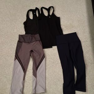 Lulu Lemon leggings and tank top. All size 2